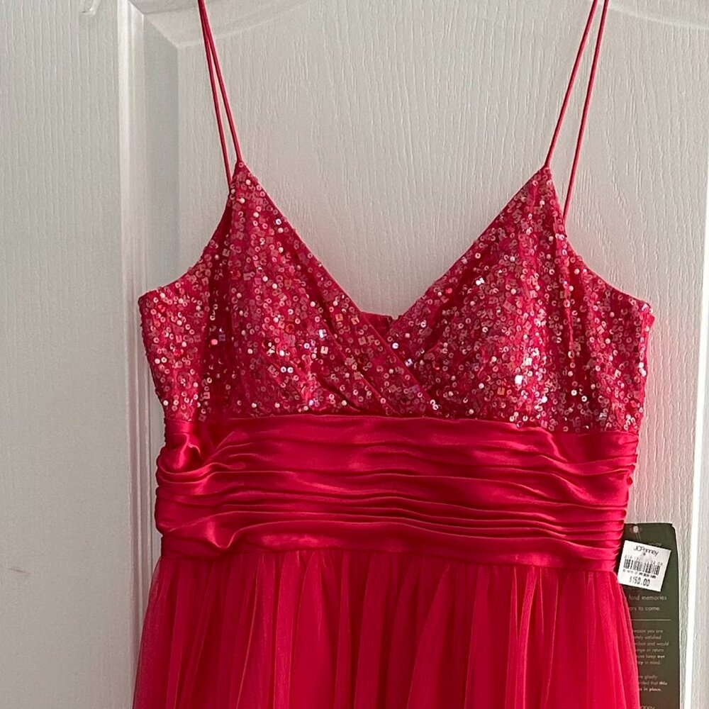 NWT | City Triangle Juniors Dress | Size 13/14 | Hot Pink Sequin and Tulle